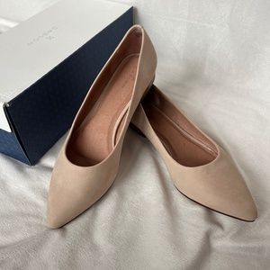 Caslon Nude Nubuck CNLUNA-Lea Pointed Toe Ballet Flats NIB Size 8.5